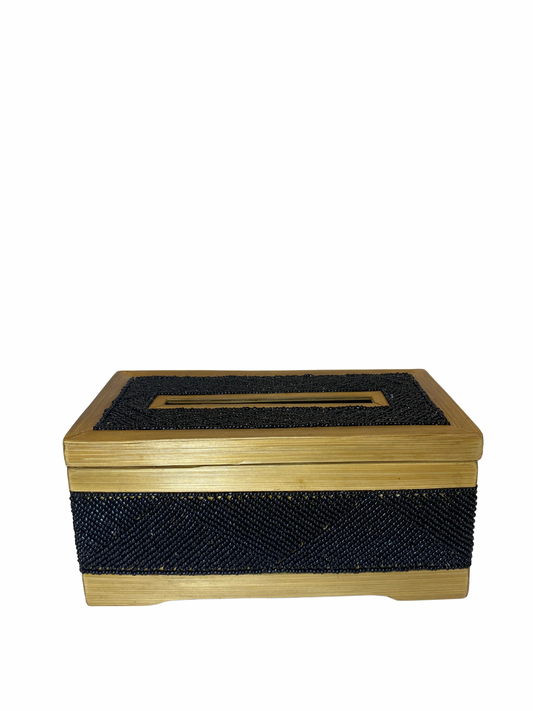 Box tisue beads black