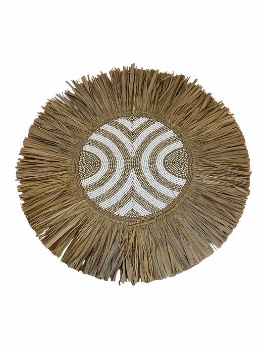 Wall decor beads raffia round size M