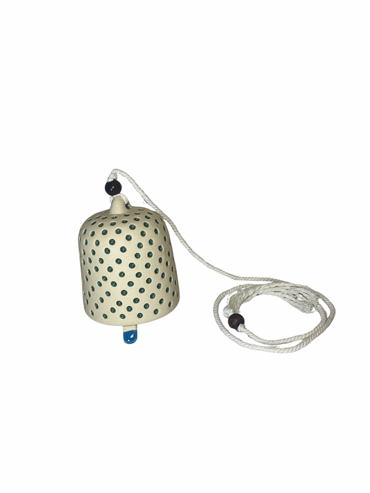 Green polka dot bell size M
