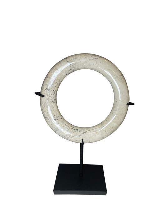 Marble medium ring white