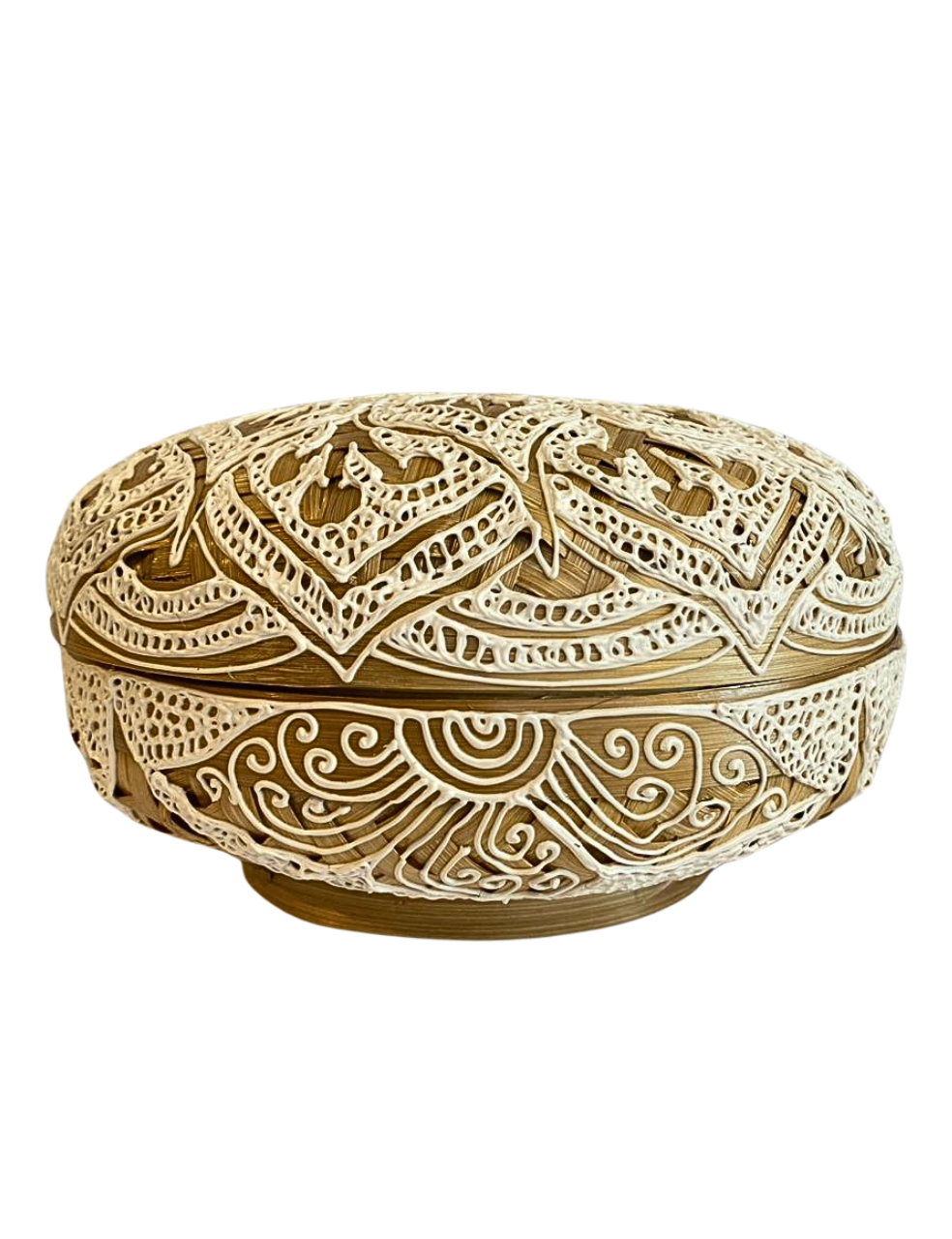 Set bamboo bowl white