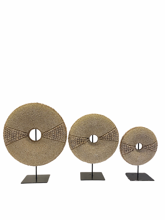 SET Round beads brown with stand size S, M, L