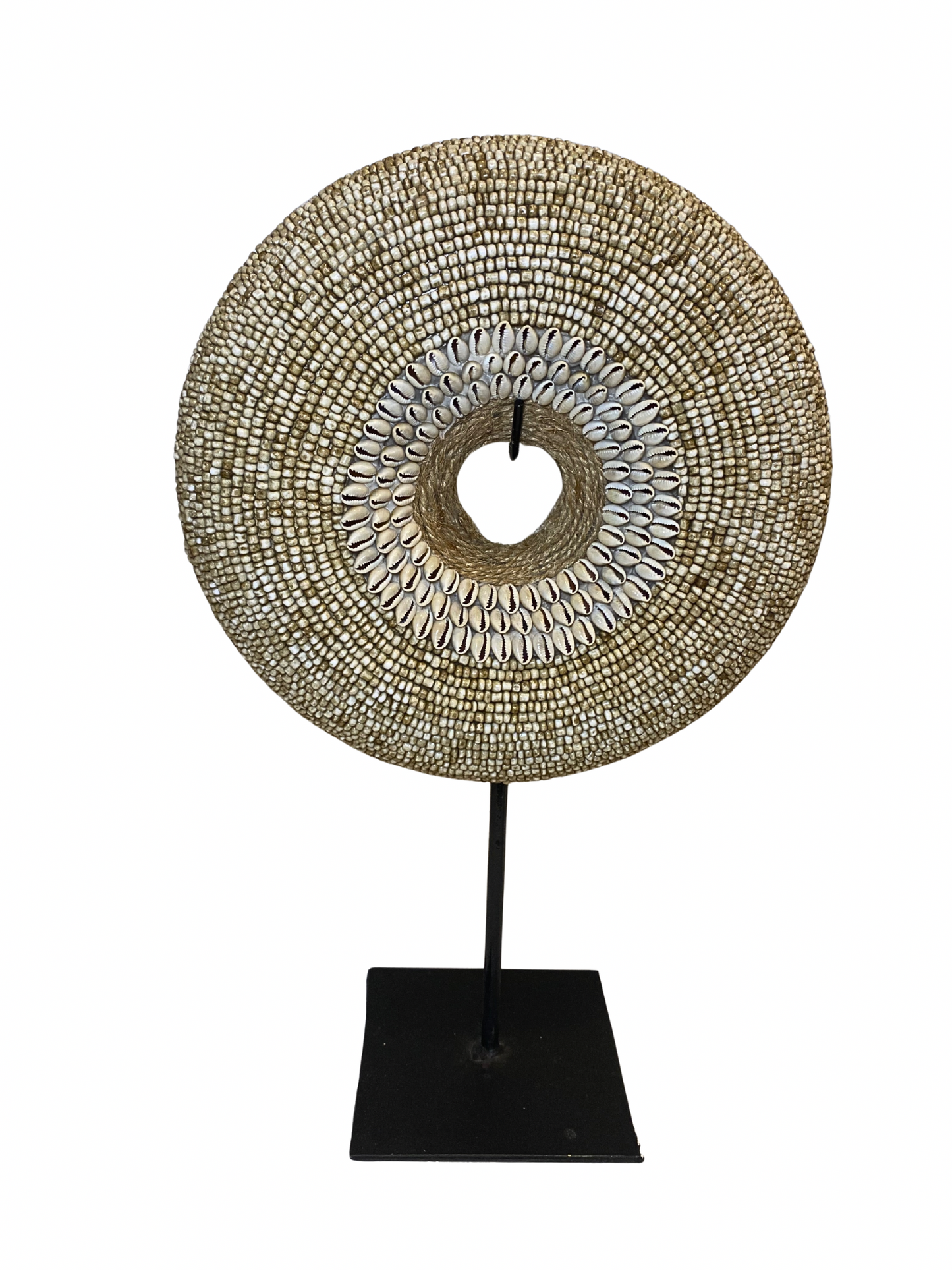 Beads brown shell donut on stand size L
