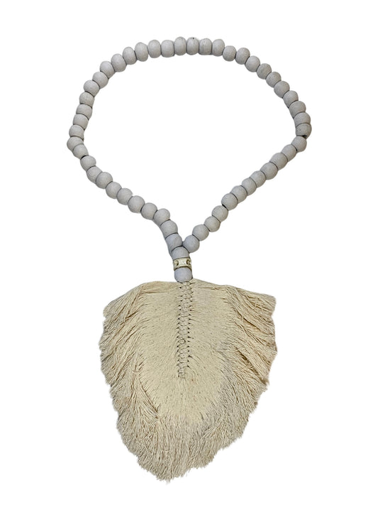 Wall hanger tassel beads leaf