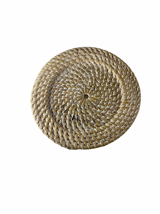 Bamboo weave coaster light brown