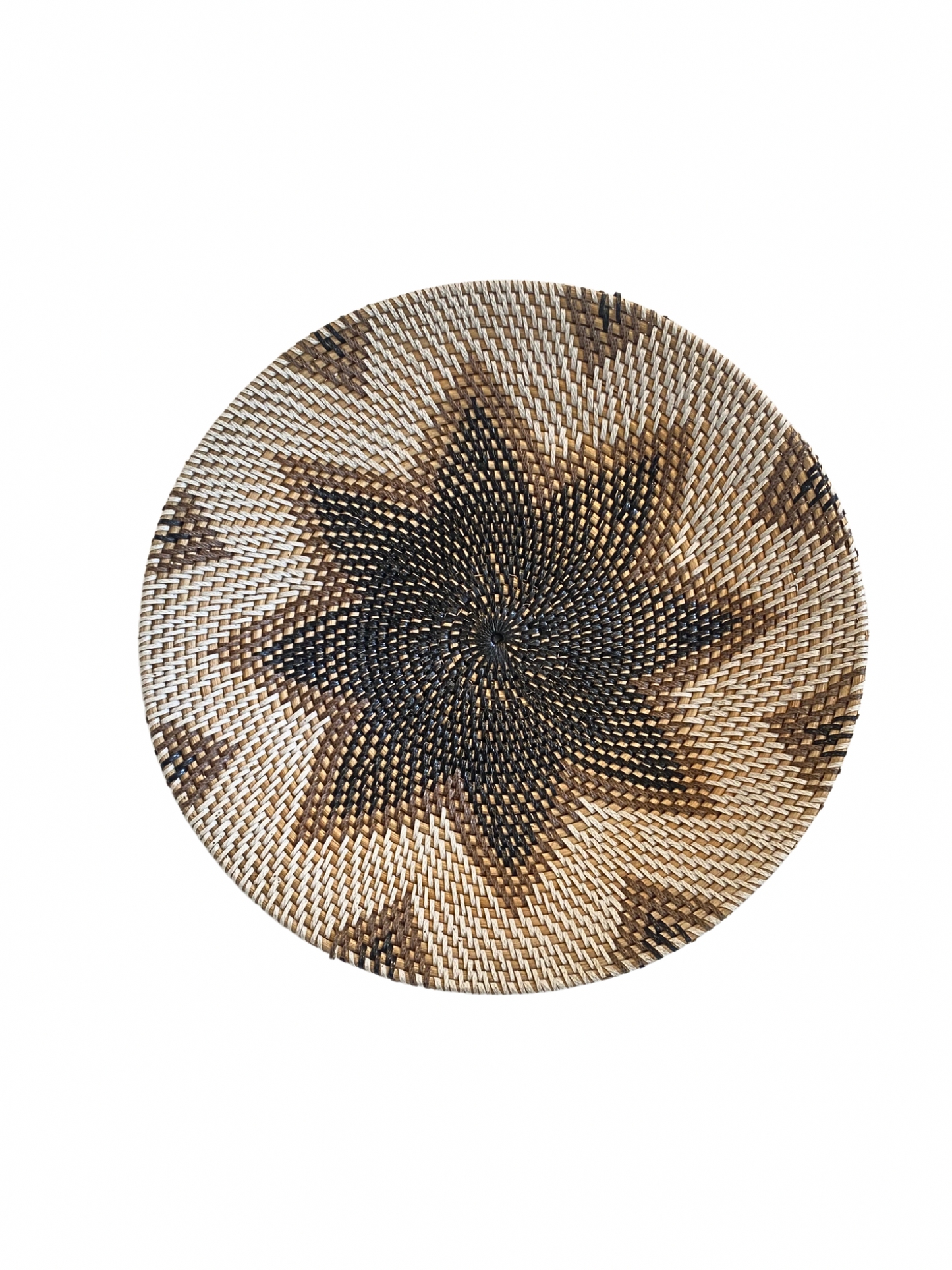 Rattan motif flower wall hanging