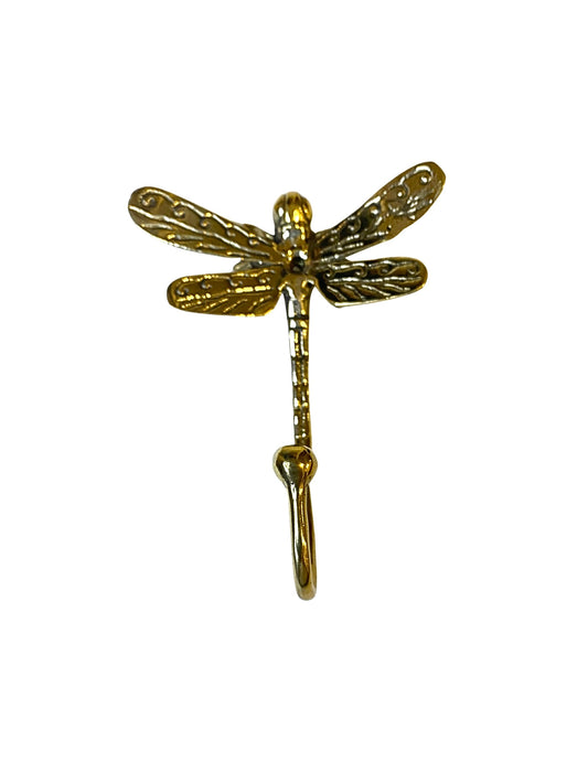 Brass deco hooks dragon fly