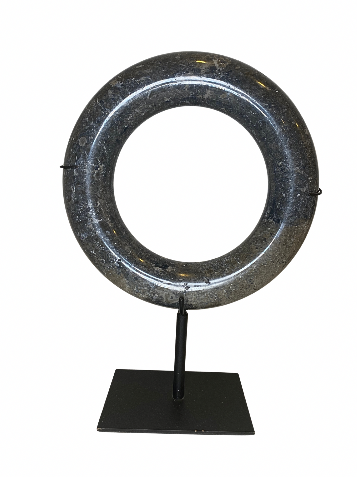 Marble large  ring dark grey
