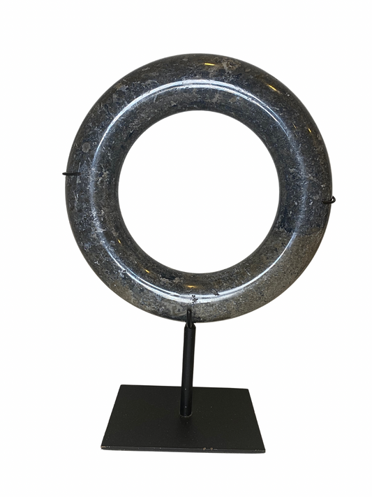 Marble large  ring dark grey