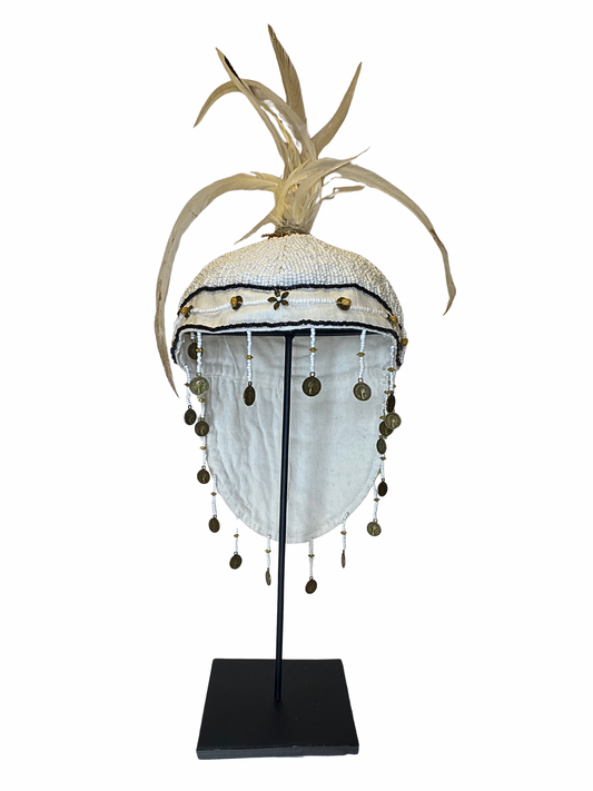 Beaded Headdress white  colour