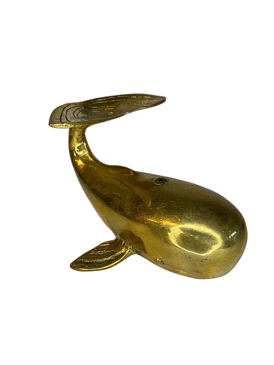 Brass deco whale