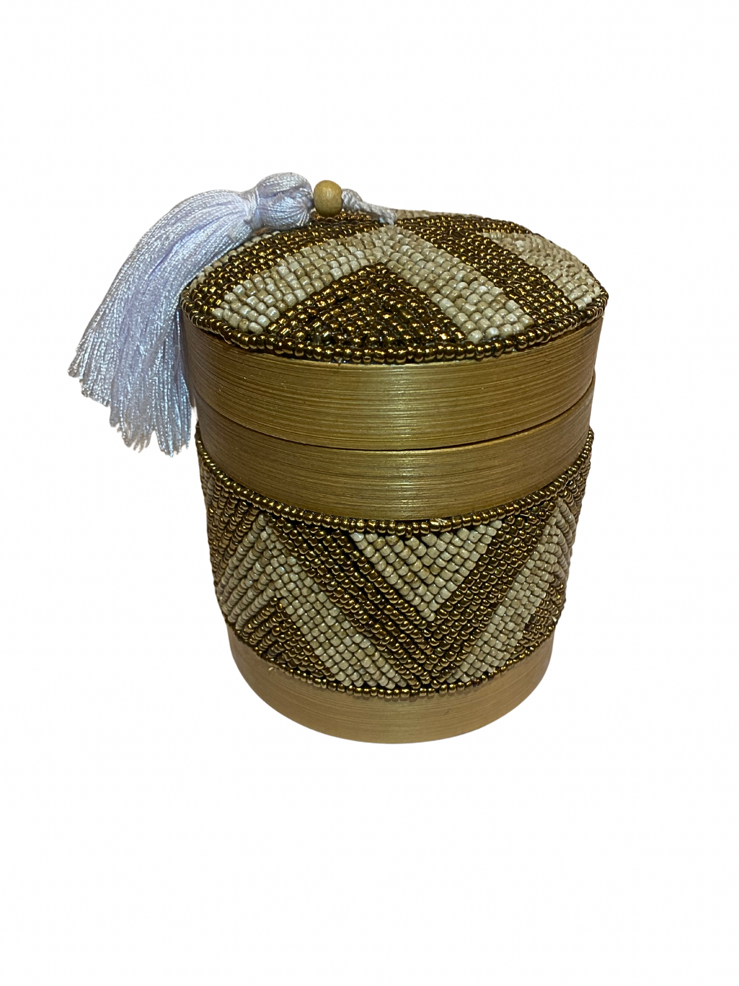 Beaded bamboo box