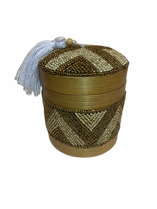 Beaded bamboo box
