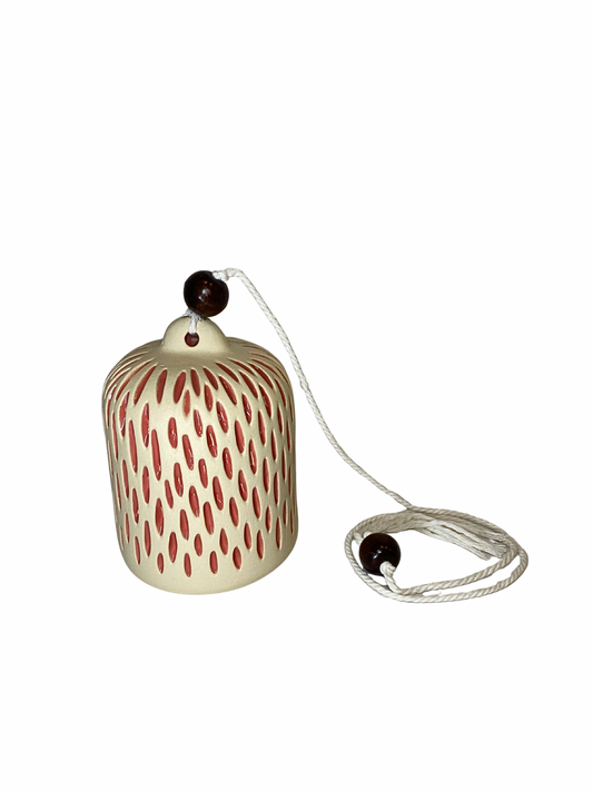 Pink raindrop ceramic  bell size L