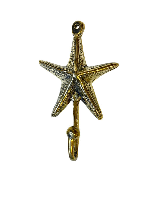 Brass deco star hooks