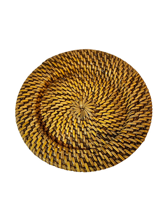 Bamboo weave coaster dark brown
