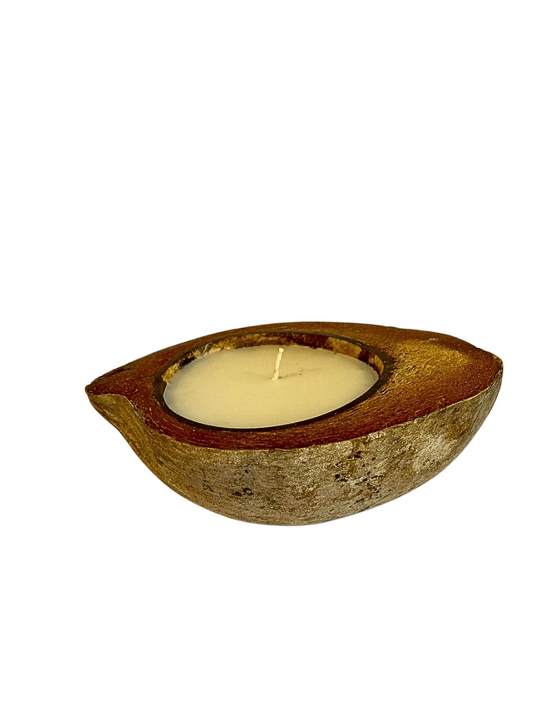 Wooden candle coconut