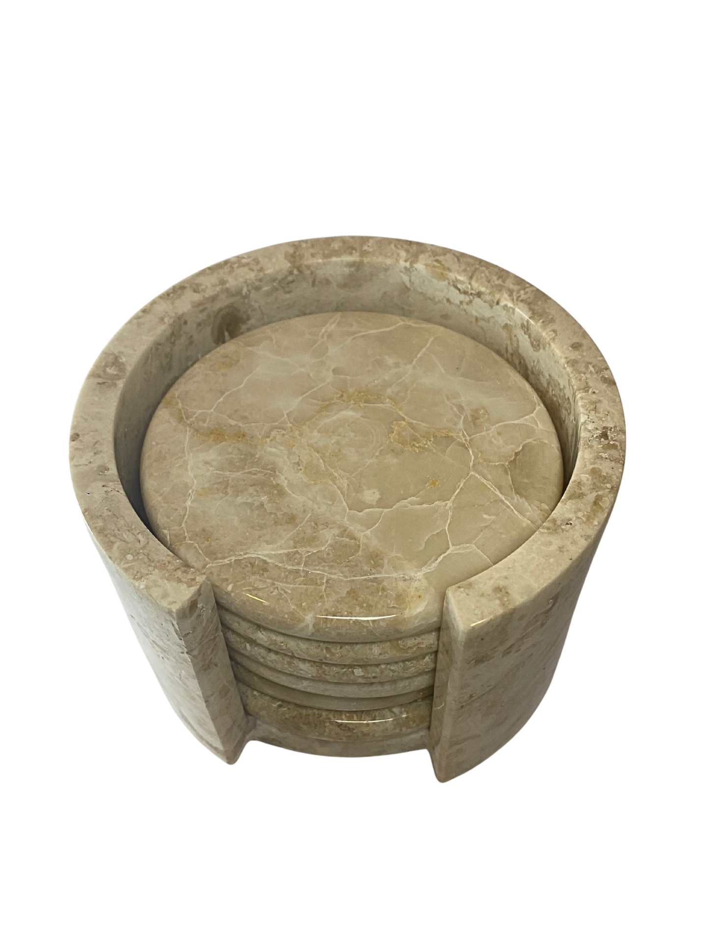 Classic Marble Coaster Set with Holder