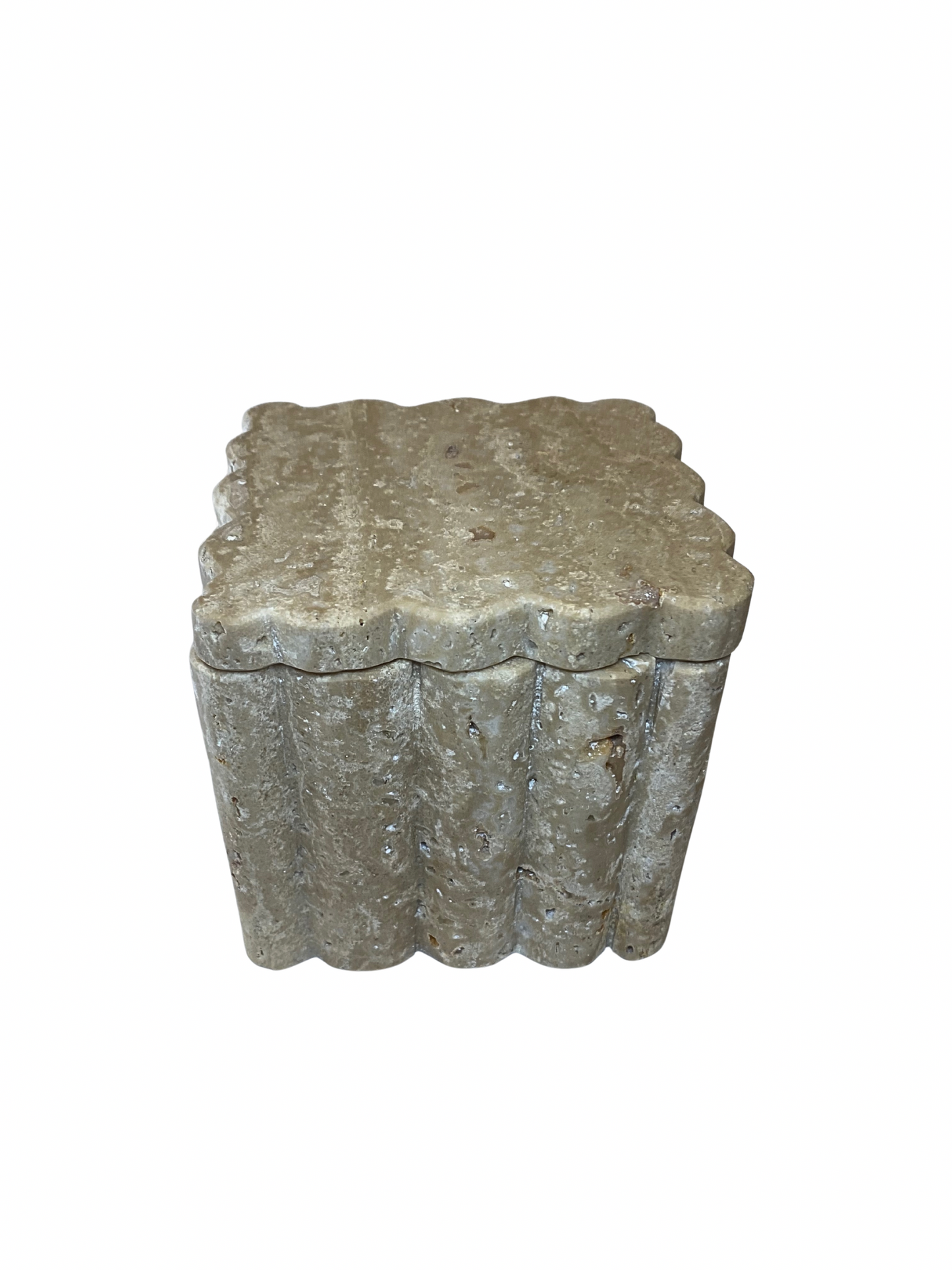 Scalloped Travertine box
