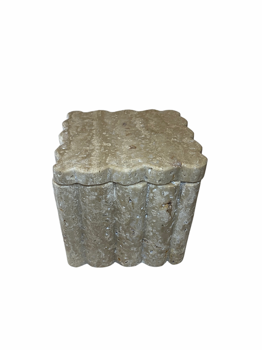 Scalloped Travertine box