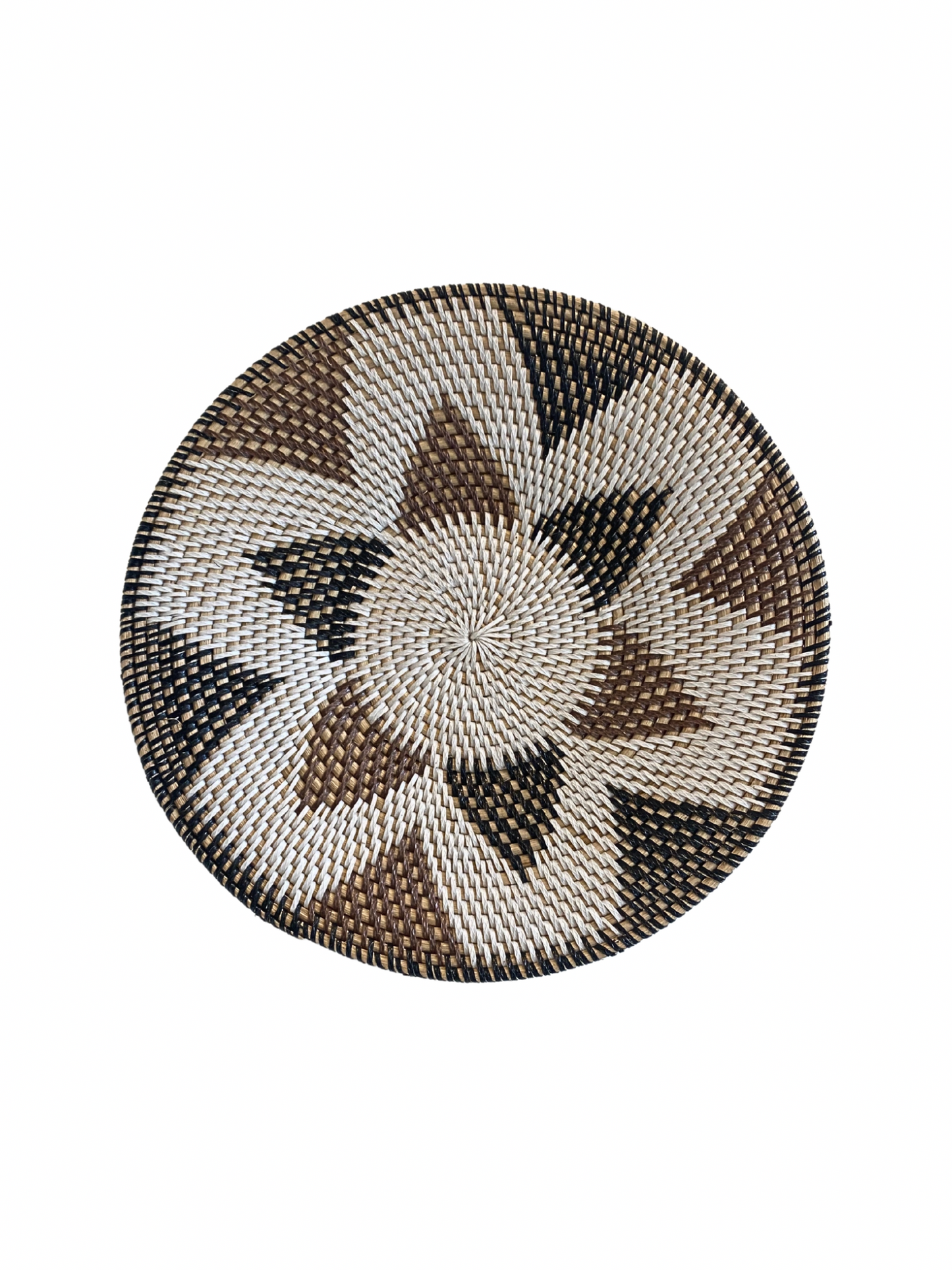 Rattan motif flower wall hanging