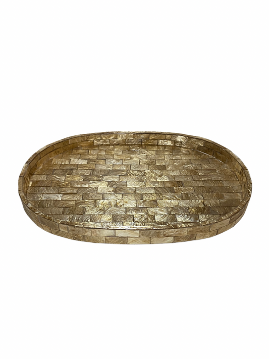 Plate shell oval gold
