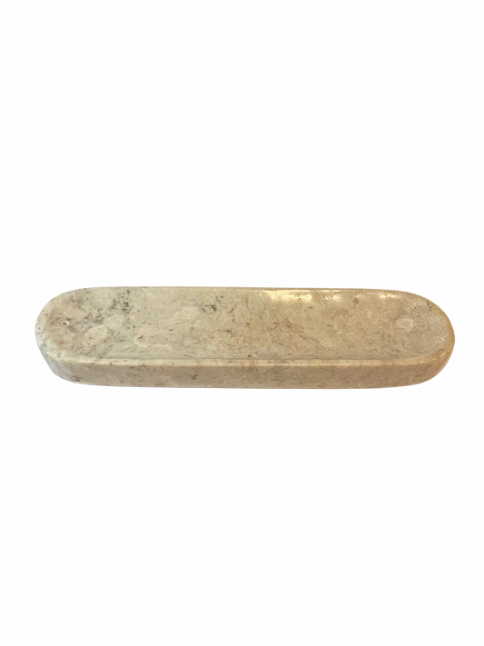 Marble incense holder cream