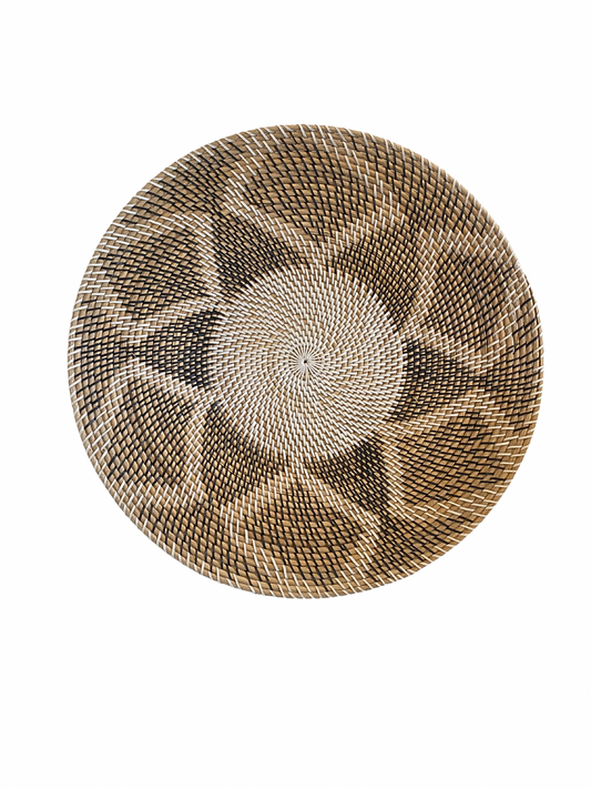 Rattan motif diamond wall hanging