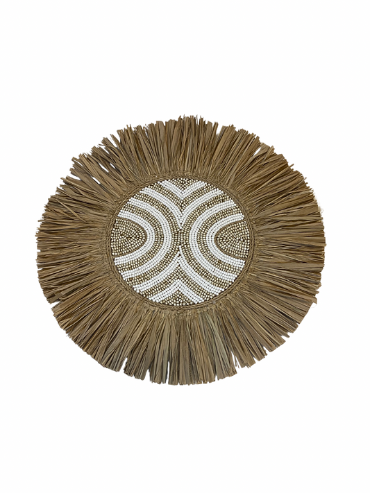 Wall decor beads raffia round size S