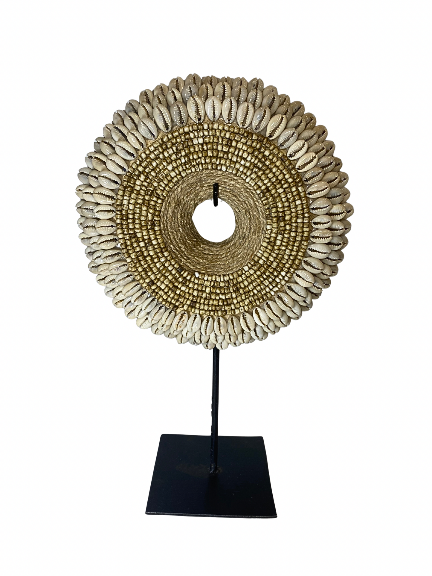 Beads brown shell donut on stand