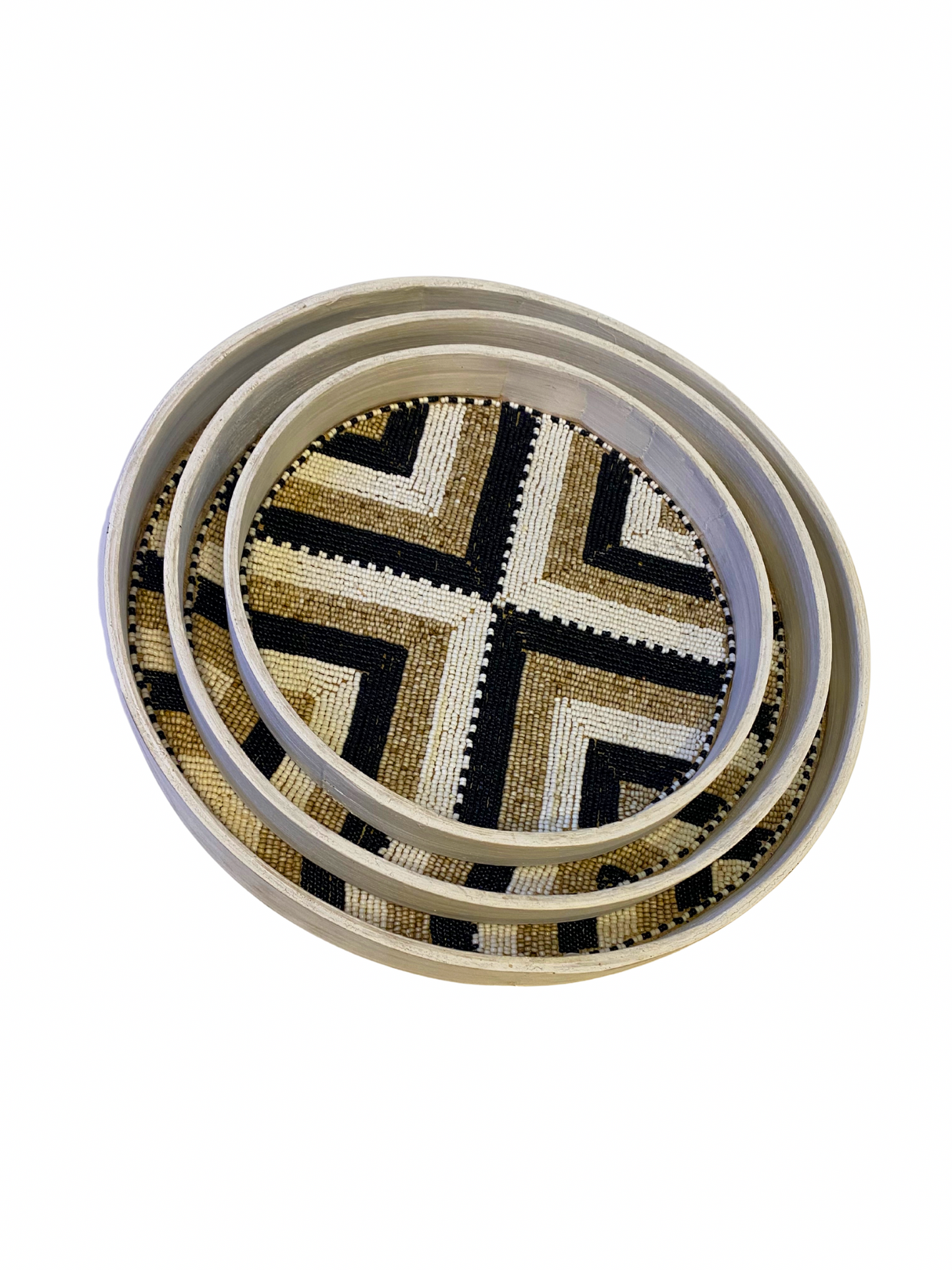 Set Bamboo tray beads