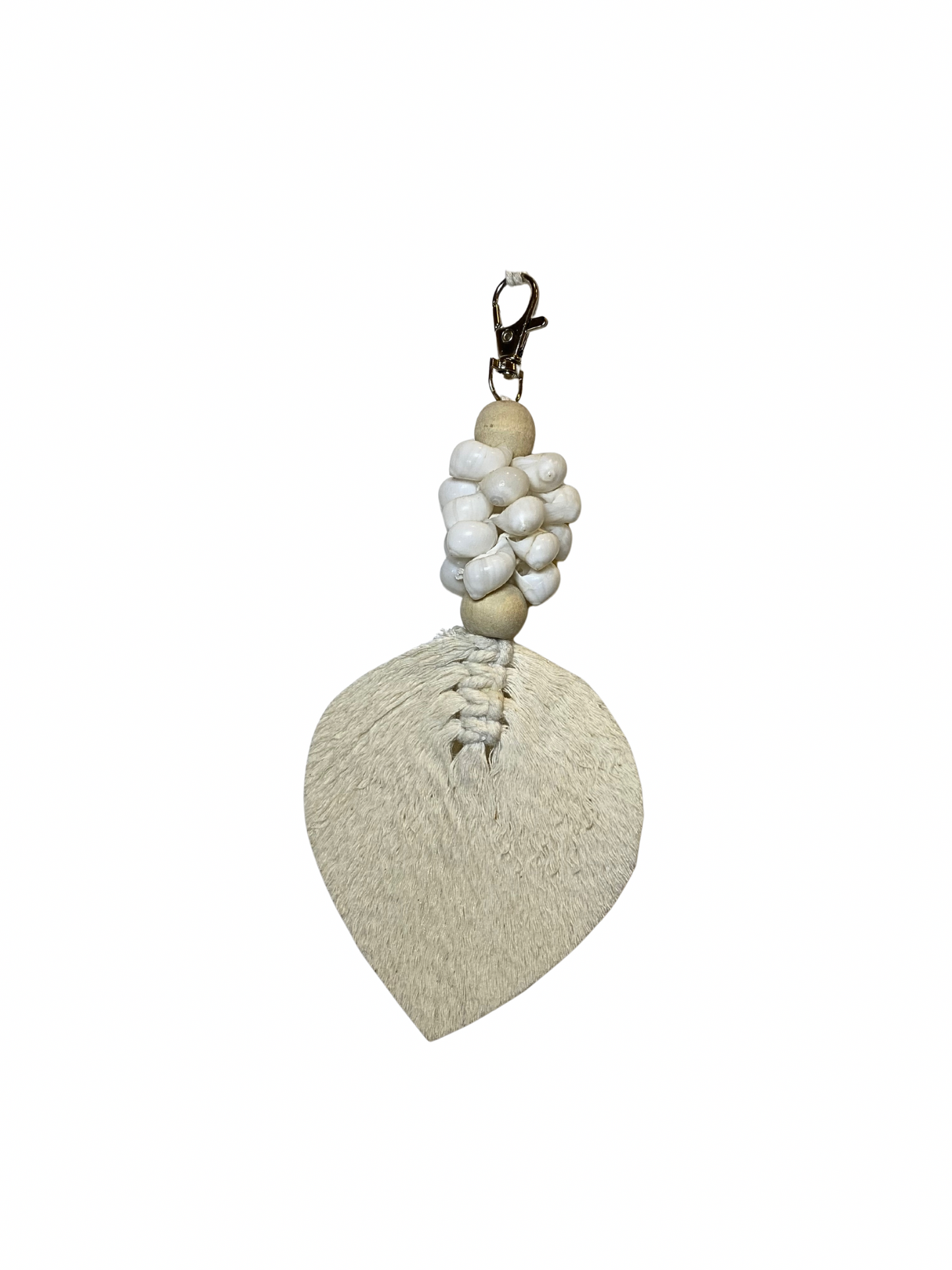 Keychain leaf shell white