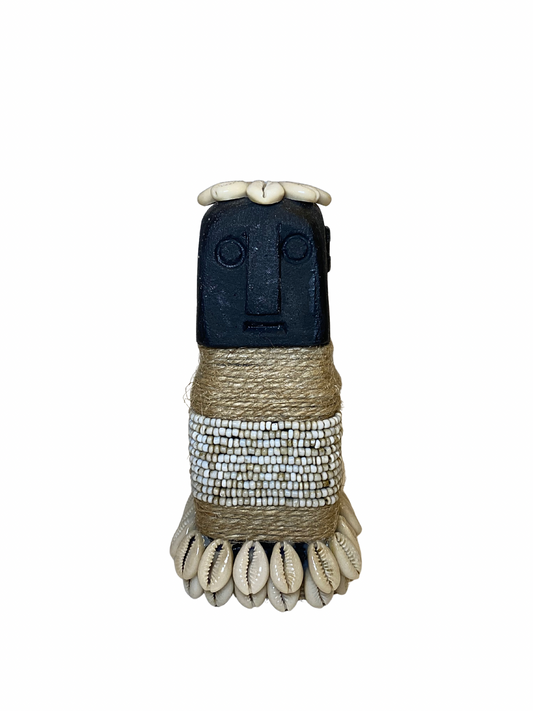 Hand-Carved Stone & Shell Figurine brown