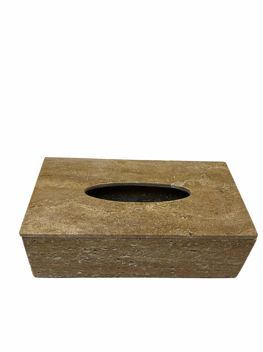 Natural travertine tissue holder size L
