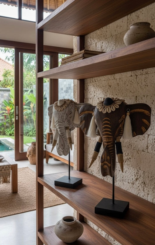Wood elephant statue