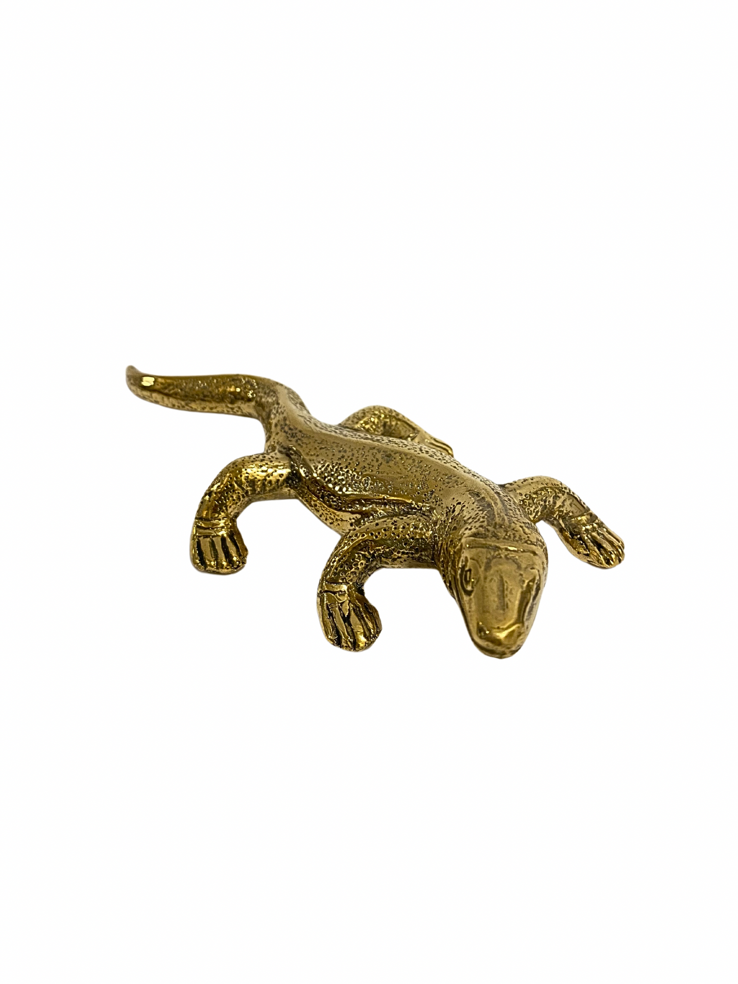 Brass deco gecko
