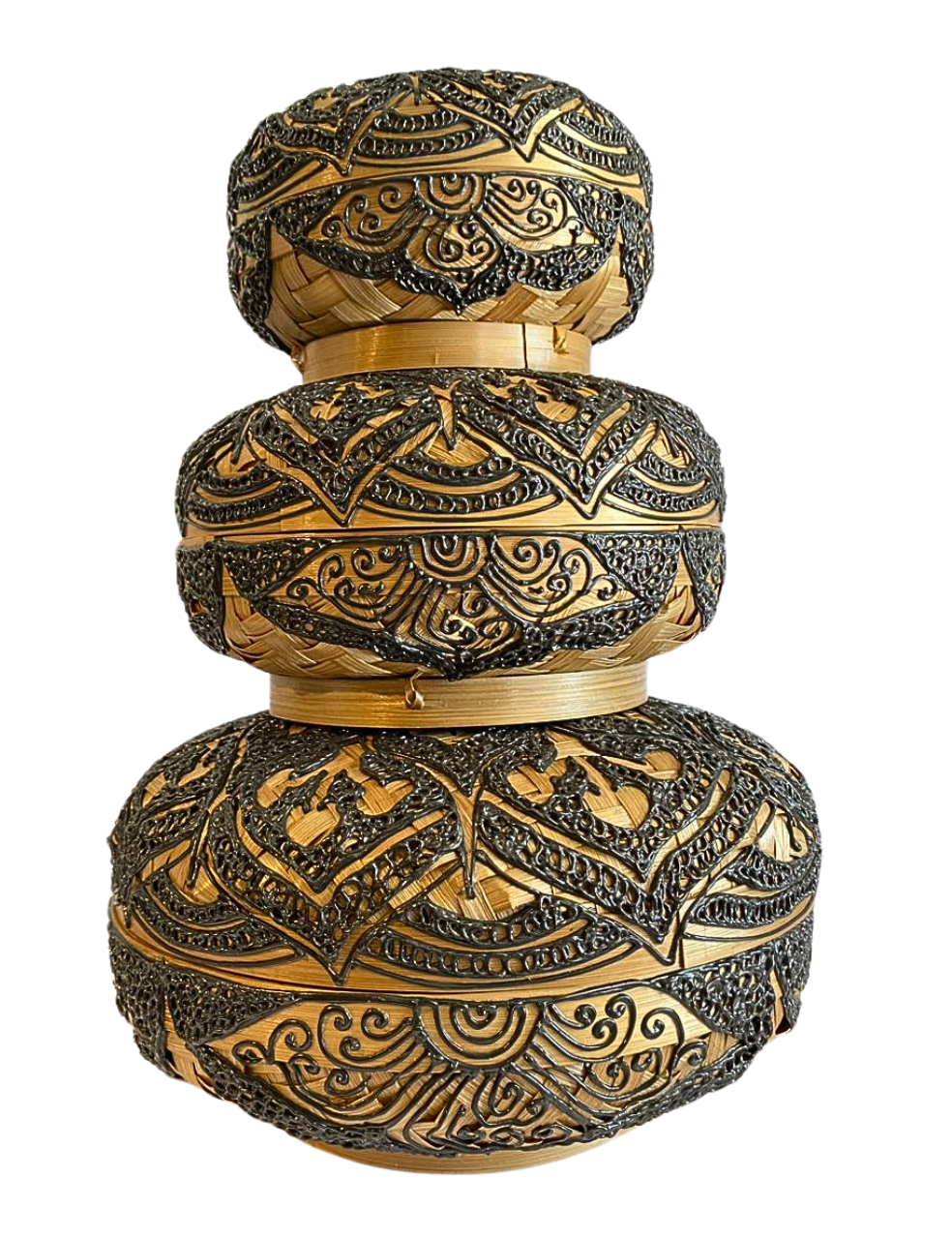 Set bamboo bowl black