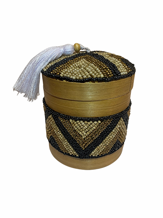 Beaded bamboo box
