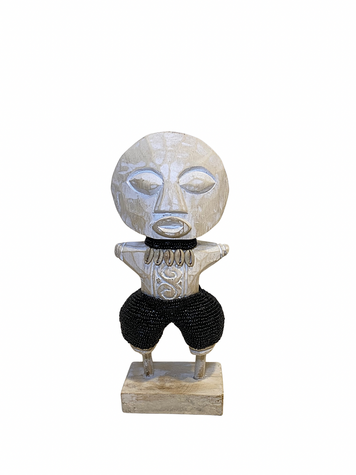 set Wooden Beaded Tribal Statues black  size S,M,L