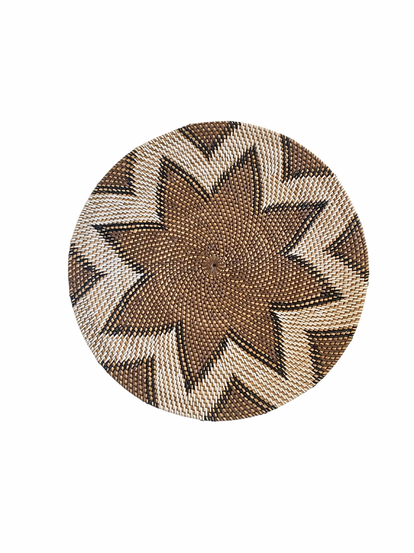Rattan motif flower wall hanging
