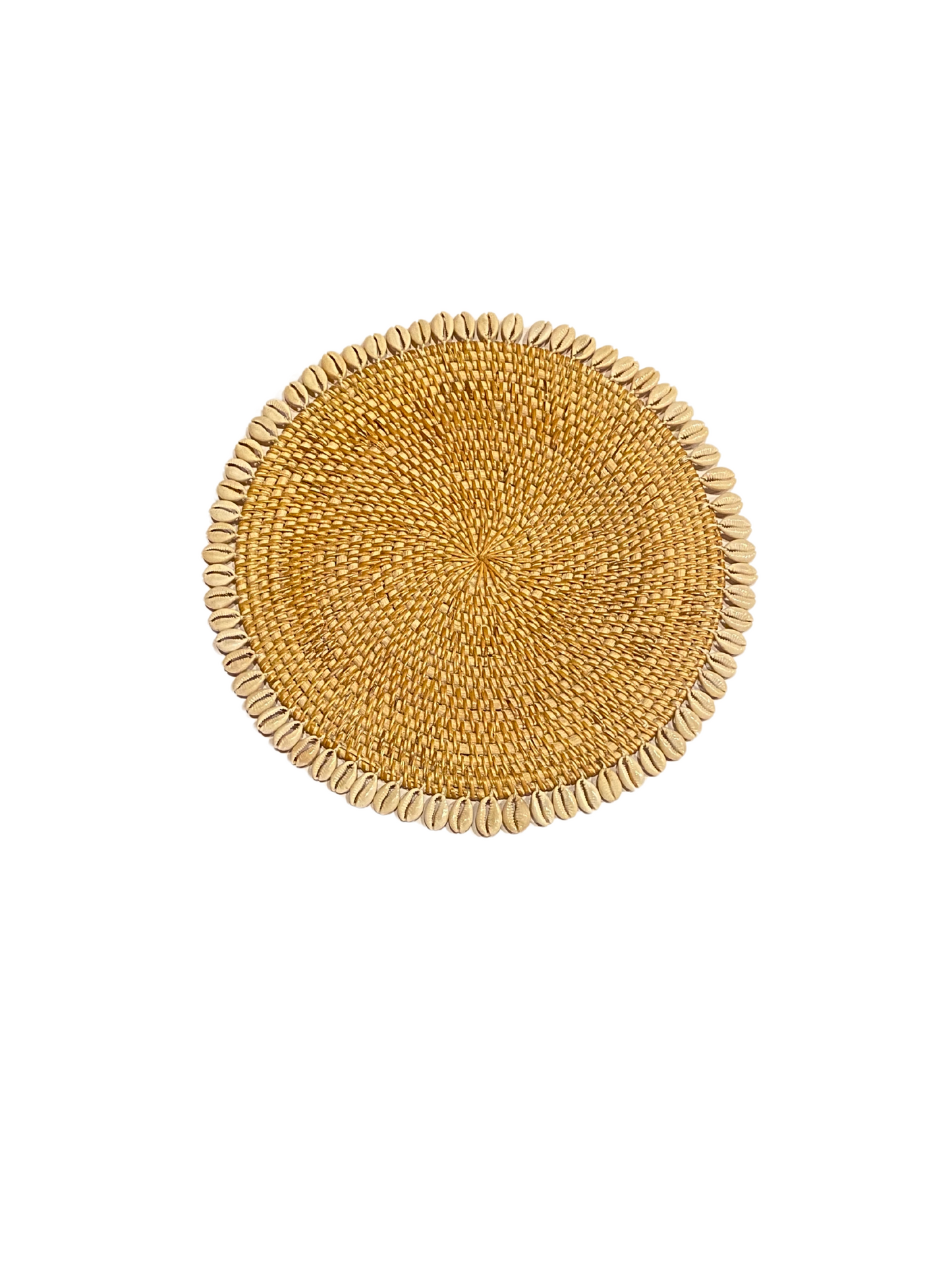 Rattan shell placemat light brown