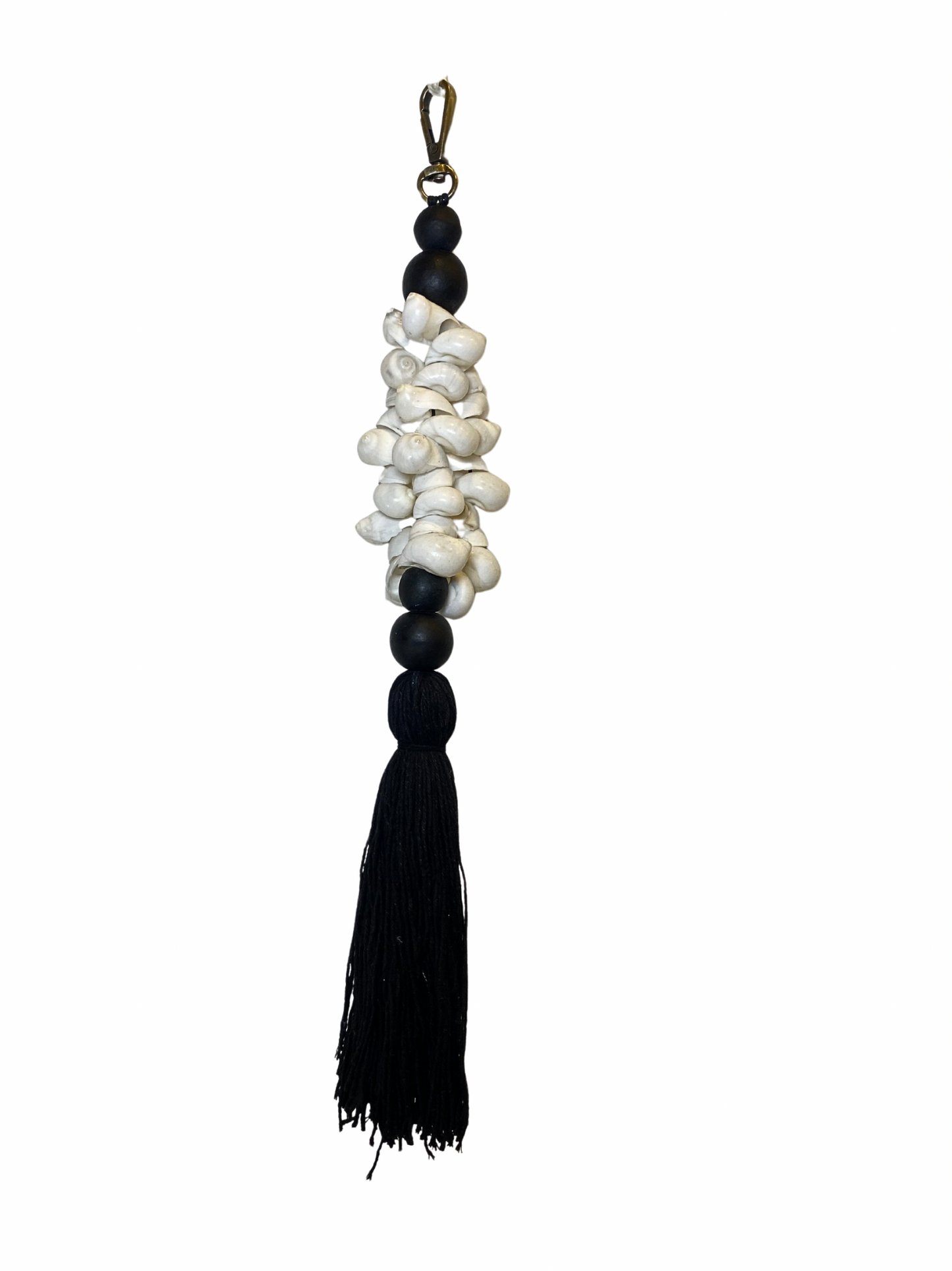 Keychain tassel Shell black