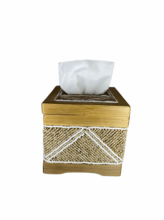 Box tisue beads cream colour