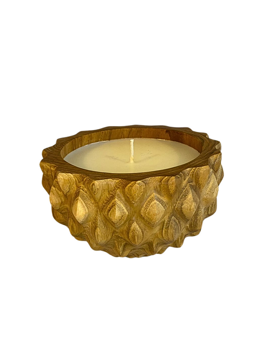 Wooden candle pineapple