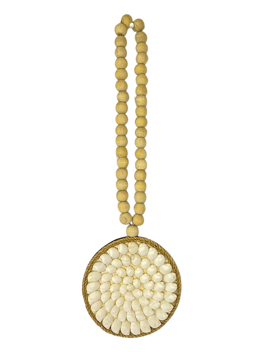 Wall hanging white shell bead