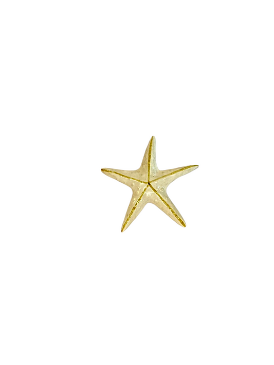 Ceramic star white line gold