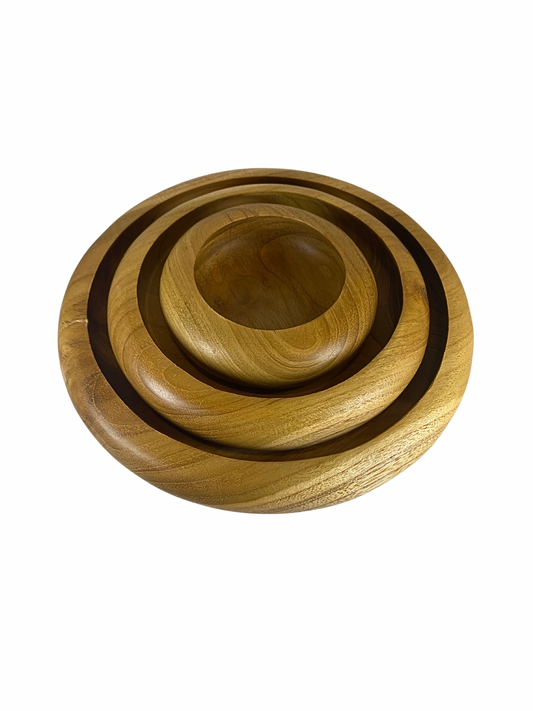 Teak wood bowl set