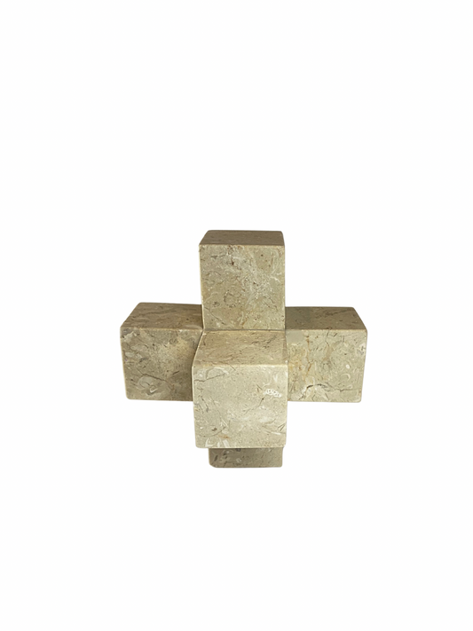 Marble cube sculpture