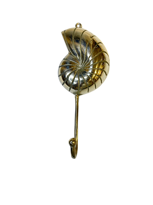 Brass  deco nautilus shell hooks