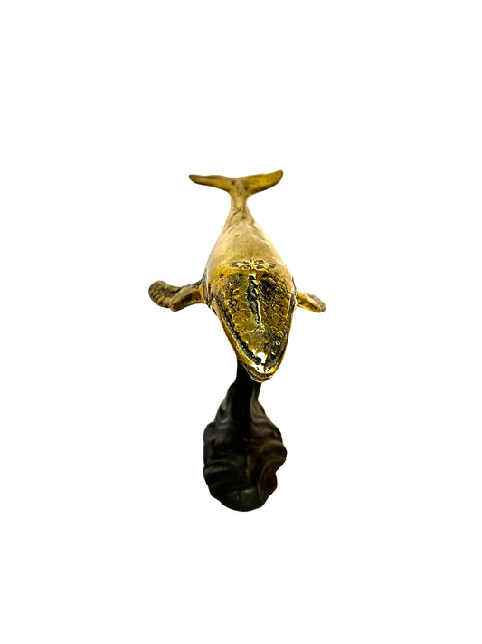 Brass deco whale